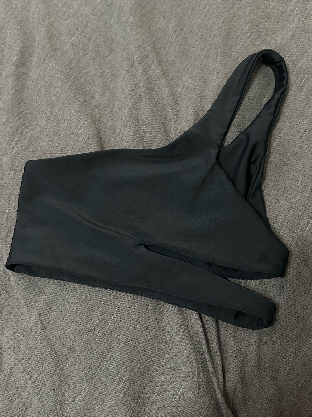 Michael Costello Black Asymmetric Bikini Top